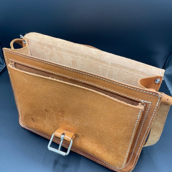 Vintage Handmade Leather Messenger Bag - Picture 2 of 7